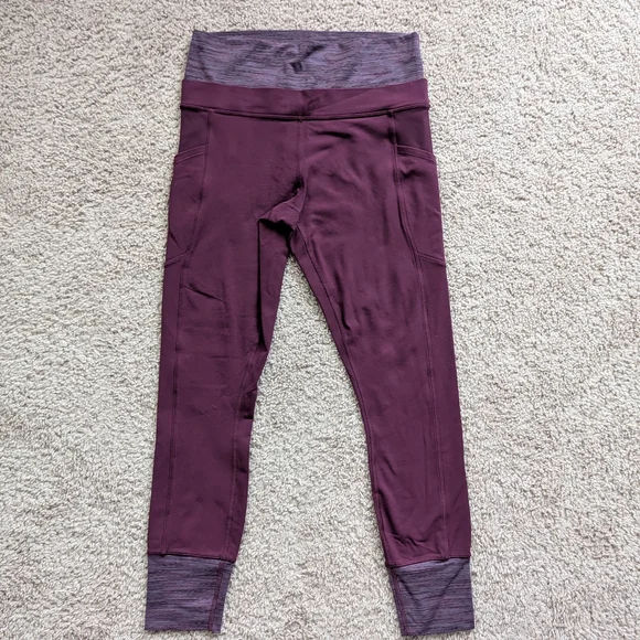 Lululemon En Route Plum Wee Are From Space September Plum Leggings Size 8/10 - Picture 7 of 12